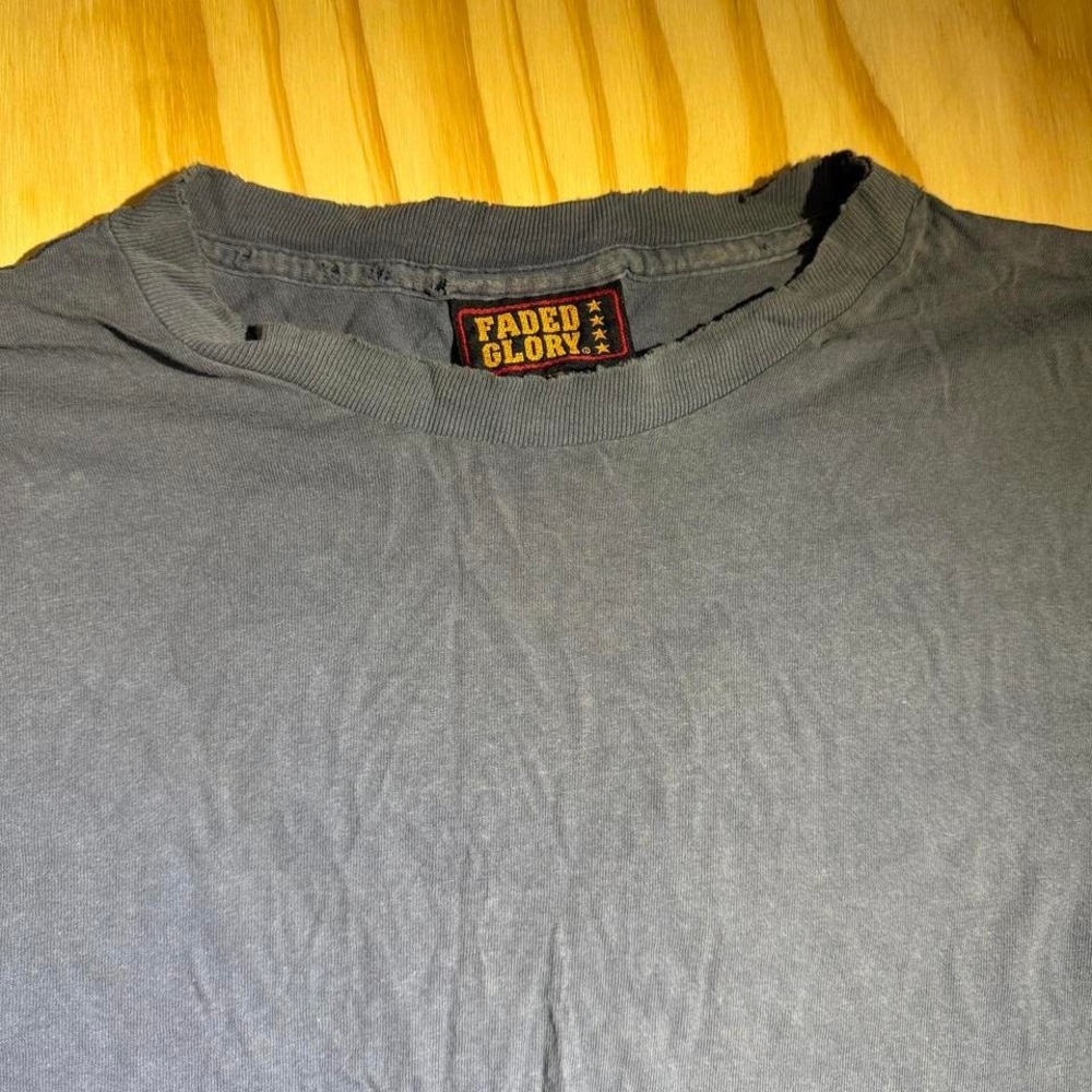 Thrashed paper thin faded glory shirt